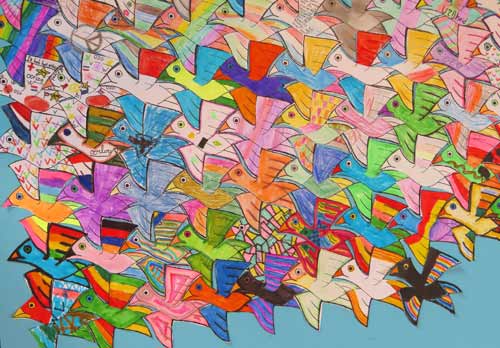 Kunstwerk Duiven door Montessorischool