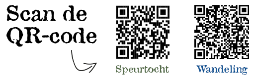 Scan de qr-code voor de speurtocht of de wandeling Scan de qr-code voor de speurtocht of de wandeling